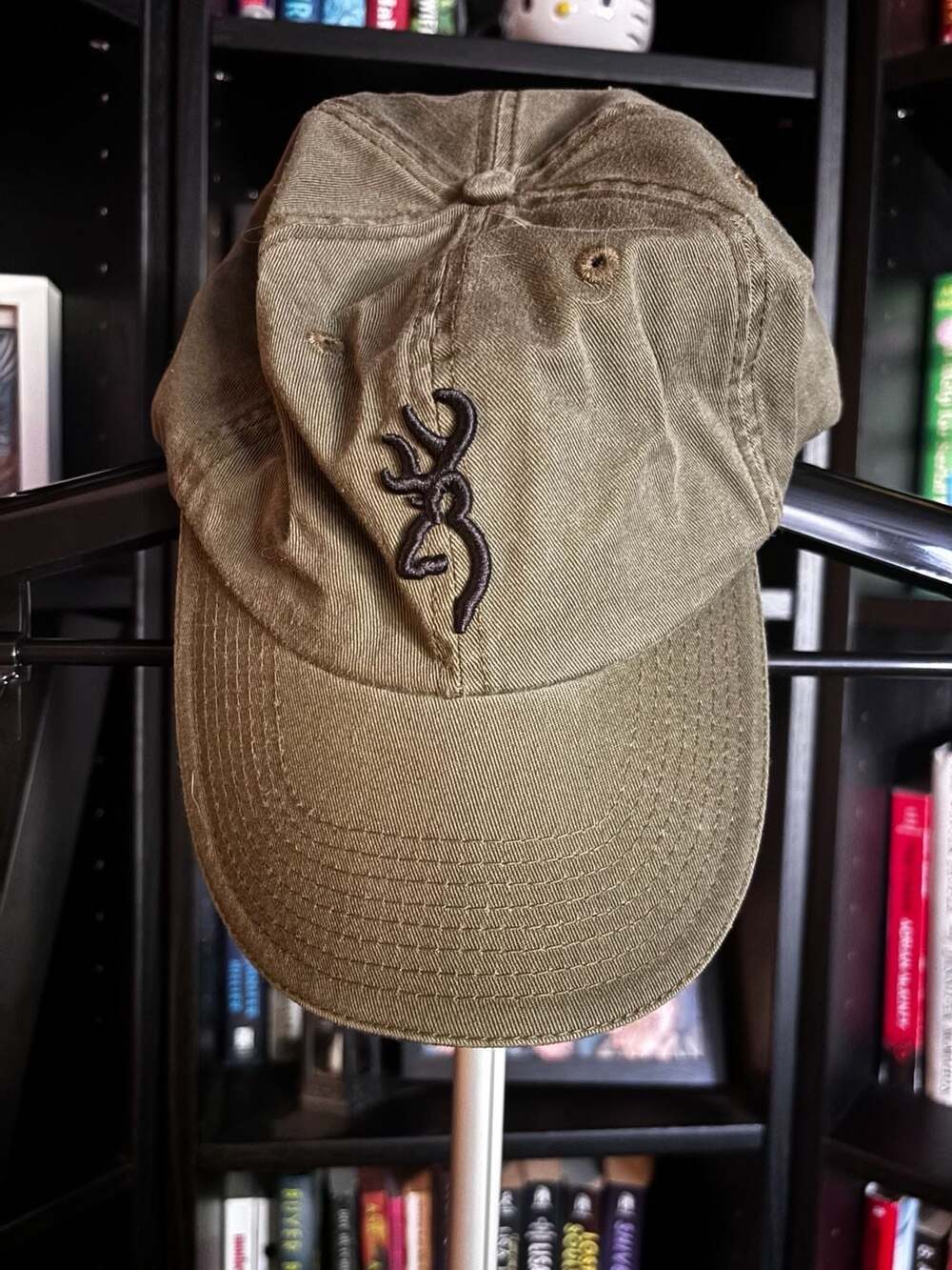 Browning Buckmark Baseball Cap One Size Green Cotton Embroidered Logo